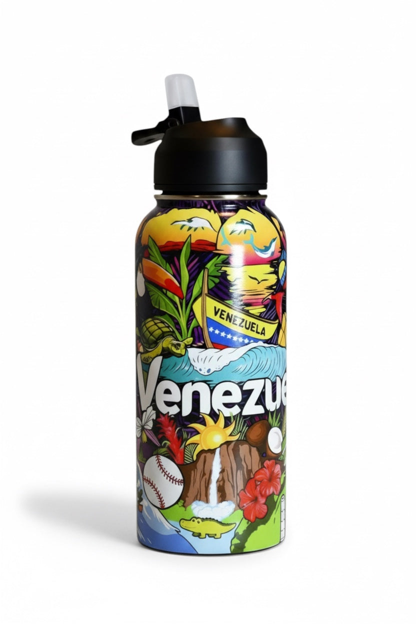 32oz Double-Wall Stainless Steel Tumbler – Venezuela-Inspired Design